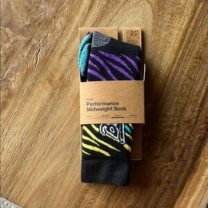 Kids Performance Midweight Socks - Black, Purple, Blue, Yellow